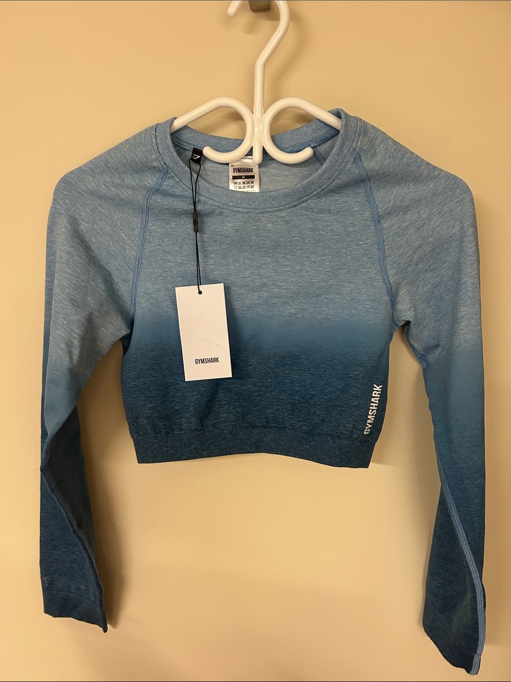Gymshark Blue Ombre Seamless Long-Sleeve Crop Top